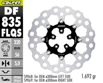 GALFER TARCZA HAMULCOWA PRZÓD HARLEY-DAVIDSON (320X56X5) PŁYWAJĄCA (CUBIQ) (OVERSIZE) (WYMAGA SP068;SP69)