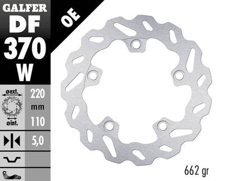 GALFER TARCZA HAMULCOWA TYŁ SUZUKI GSX-R 1000 '16- (WAVE FIXED) (220X110X5MM)
