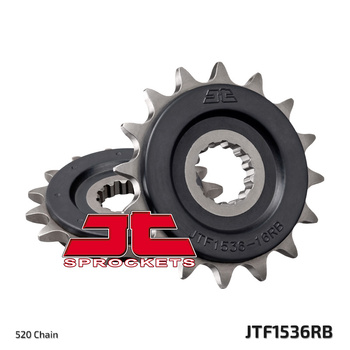 JT ZĘBATKA PRZEDNIA 585 16 Z GUMĄ KAWASAKI ZX-6R/RR '07-17, YAMAHA XTZ 750 '90-'98 (58516JTRB) (ŁAŃC. 520) - ZASTĘPUJE JTF1536.16