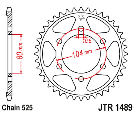 JT ZĘBATKA TYLNA 4359 39 KAWASAKI ZX 9R '02-'03, ZX 10R '04-'05/'11-'20 (435939JT) (ŁAŃC. 525) (CZARNA)