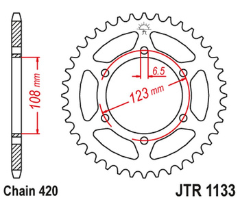 JT ZĘBATKA TYLNA 4412 52 APRILIA RS 50 '06-'14, DERBI GPR 50 '04-'13, SENDA SM 50 '07-'12 (441252JT) (ŁAŃC.420)