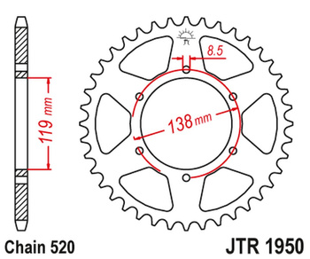 JT ZĘBATKA TYLNA 213 48 HUSABERG FC/FE/MX 350/400/499/501/600 '92-99' (21348JT) (ŁAŃC520)