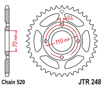 JT ZĘBATKA TYLNA 281 44 HONDA CB 250 RSA '80-83' (28144JT) (ŁAŃC520)