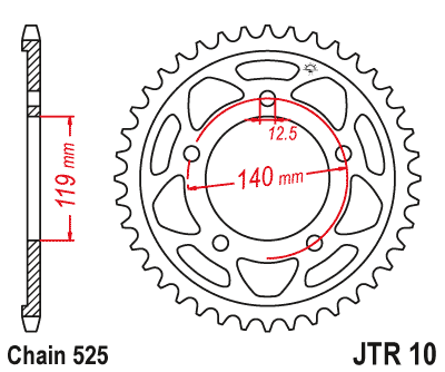 JT ZĘBATKA TYLNA 4671 45 BMW S 1000 RR '19 (467145JT) (ŁAŃC. 525)