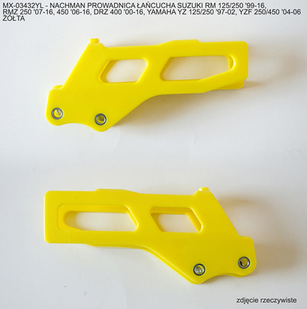 PSYCHIC PROWADNICA ŁAŃCUCHA SUZUKI RM 125/250 '99-16, RMZ 250 '07-16, 450 '06-16, DRZ 400 '00-16, YAMAHA YZ 125/250 '97-02, YZF 250/450 '04-06 KOLOR ŻÓŁTY (SU03908102;SU04931102;YA03808102;YA03871102)