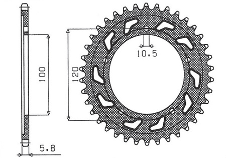 SUNSTAR ZĘBATKA TYLNA 4396 40 APRILIA RS 125 '06-'12 (JTR703.40) (ŁAŃC. 520) (439640JT)