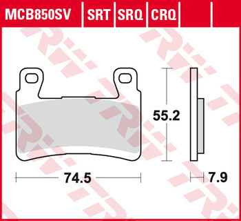 TRW ZF KLOCKI HAMULCOWE KH265/296 SINTER STREET KAWASAKI ZX-6R 636 NINJA 13-15, ZX-6R 636 NINJA 16-17, ZX 636 G ZX6R NINJA ABS 19-, PRZÓD