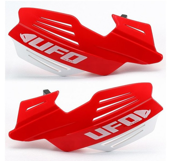 UFO OSŁONY RĄK (HANDBARY) VULCAN KOLOR CZERWONY/BIAŁY (Z MOCOWANIAMI)
