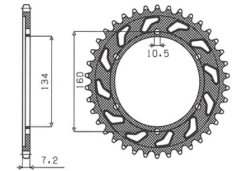 SUNSTAR ZĘBATKA TYLNA 4405 46 HONDA CBR 600F SPORT '01-'02 (JTR1307.46) (ŁAŃC. 525) (440546JT)