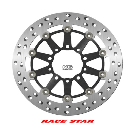 NG TARCZA HAMULCOWA PRZÓD RACE STAR PREMIUM KAWASAKI ER 6N/F '05-'17, ZX-6/ZX-6R 600 NINJA '05-'18, ZX-6R 636 '22, (298X80X5MM) (5X8,45/10,25MM) PŁYWAJĄCA (ŚRODEK ALUMINIOWY, POLEPSZONE CHŁODZENIE)