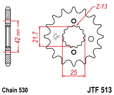 JT ZĘBATKA PRZEDNIA 566 13 (ŁAŃC. 530) - PATRZ 51313JT (JTF513.13)
