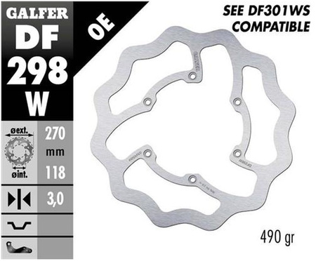 GALFER TARCZA HAMULCOWA PRZÓD YAMAHA WR 450F '16-'19, YZ 125/250 '18-'21, YZ 250F/450F '16-'20 WAVE (270X118X3MM)