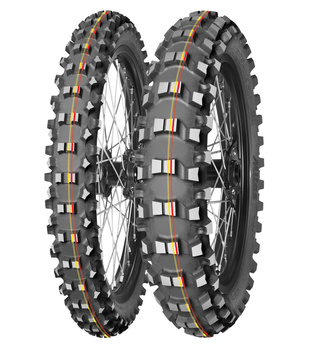 MITAS OPONA 100/90-19 TERRA FORCE-MX SM 57M (CZERWONO-ŻÓŁTY PASEK) TT TYŁ DOT 2025 (DOT:XCDP) (460082) (ZAMIENNIK:70000149)
