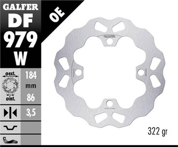 GALFER TARCZA HAMULCOWA TYŁ YAMAHA YXR 700 RHINO '08- WAVE (184X86X3,5MM)