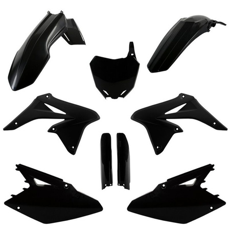 POLISPORT KOMPLET PLASTIKÓW (FULL KIT) SUZUKI RMZ 250 '10-'18 W ZESTAWIE TABLICA PRZEDNIA (8659300003) I OSŁONY AMORTYZARORÓW (8398300002) KOLOR CZARNY