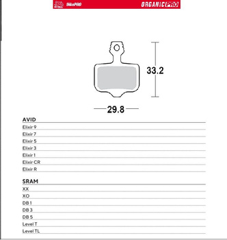 MOTO-MASTER WYPRZEDAŻ BIKE PRO KLOCKI HAMULCOWE ROWEROWE ORGANICZNE PRO PASUJE DO AVID ELIXIR 9 / 7 / 5 / 3 / 1 / CR / R, SRAM XX, XO,DB1,DB 3, DB 5, LEVELT, LEVEL TL