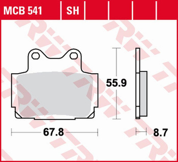 TRW ZF KLOCKI HAMULCOWE KH104 SINTER STREET YAMAHA FZR 250 '87-'88, TZR '85-'92, FZ 600 '86-'87, FZS 600 FAZER '98-'03, XJ 600N/S DIVERSION '92-'03 TYŁ