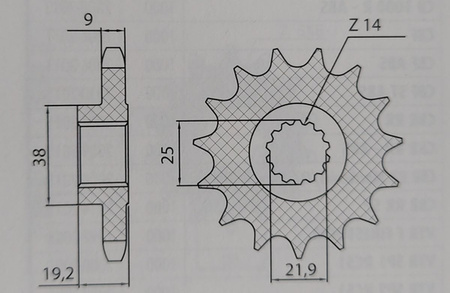SUNSTAR ZĘBATKA PRZEDNIA 2254 15 DUCATI MULTISTRADA 1200 / S '10-'17 (JTF743.15) (ŁAŃC. 530)