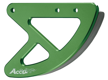 ACCEL OSŁONA TARCZY HAMULCOWEJ TYŁ KAWASAKI KXF 250/450 '05-'17, KX 125/250 '05-'08 (ALUMINIOWA), KOLOR ZIELONY