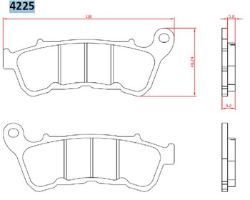 BRENTA KLOCKI HAMULCOWE KH640 SPIEK METALICZNY (ZŁOTE) HARLEY-DAVIDSON XL883/XL1200 '14-, PRZÓD (FT 4225)