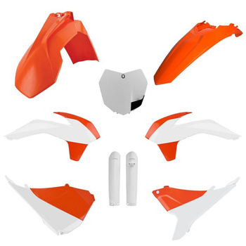 POLISPORT KOMPLET PLASTIKÓW (FULL KIT) KTM SX/SX-F/XC-F '15 W ZESTAWIE TABLICA PRZEDNIA (8659100002) I OSŁONY AMORTYZATORÓW (8398600002) KOLOR POMARAŃCZOWY