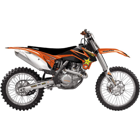 BLACKBIRD KOMPLET NAKLEJEK (OKLEIN) + POKROWIEC POSZYCIE NA SIEDZENIE KTM EXC WSZYSTKIE MODELE W ROCZNIKACH '14-'16, SX-SXF WSZYSTKIE MODELE W ROCZNIKACH '13-'15 ROCKSTAR ENERGY KTM