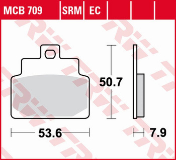 TRW ZF KLOCKI HAMULCOWE KH301 ORGANIC SCARABEO 4T 100 '01-'09, COMPANY 125 '09-'13, LEONARDO 125 '99-'05, MOJITO 125 '02-'12, SR 150 '00-'02 PRZÓD