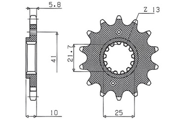 SUNSTAR ZĘBATKA PRZEDNIA 345 15 HONDA NX 650, FX 650, YAMAHA XT 660, FMX (JTF308.15) (ŁAŃC. 520) (34515JT)