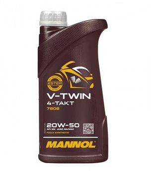 MANNOL OLEJ SILNIKOWY 4T V-TWIN 20W50 1 L MA2 FULLSYNTETYK (JASO MA/MA2, API SL) (20)
