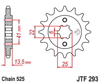 JT ZĘBATKA PRZEDNIA 293 14 HONDA XL 600V '87-'88 (PD06) (29314JT) (ŁAŃC. 525) (-1)