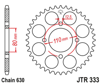 JT ZĘBATKA TYLNA 333 38 HONDA CB 750 F '77-80' (33338JT) (ŁAŃC.630)