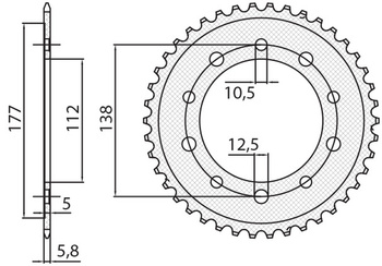SUNSTAR ZĘBATKA TYLNA 4384 38 HONDA CTX 700 DCT '14-'16, NC 700/750 '12-'19, HONDA CBF 500 '13-'21 (JTR1316.38) (ŁAŃC. 520) (438438JT)