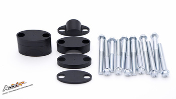 ACCEL MOCOWANIE/PODWYŻKI KIEROWNICY (DÓŁ-28,6/GÓRA-28,6MM) (PLASTERKI 18+5+10+6=39MM) KOLOR CZARNY (BMA-01BK)