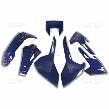 UFO KOMPLET PLASTIKÓW HUSQVARNA TX/TE/FE '17-'19 Z OSŁONĄ LAMPY KOLOR GRANATOWY (HU621E087)