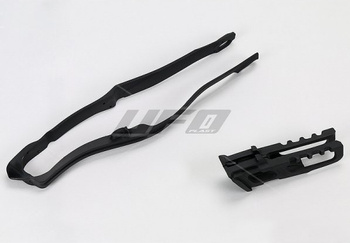 UFO KOMPLET ŚLIZG (HO04663001) + PROWADNICA (HO04662001) ŁAŃCUCHA HONDA CRF 250 '04-'17, KOLOR CZARNY