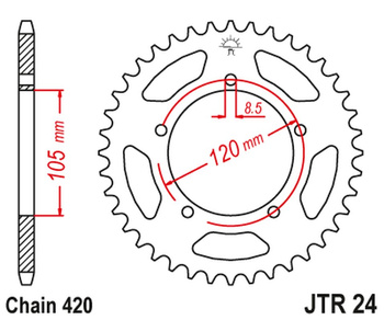 JT ZĘBATKA TYLNA 3565M 55 APRILIA 50RX '98-'05, 50SM '03-'06 (3565M55JT) (ŁAŃC. 420)