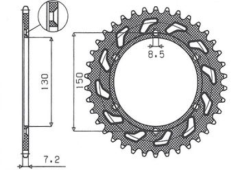 SUNSTAR ZĘBATKA TYLNA 4374 51 HONDA XLR 125R '98-'02 (JTR1249.51) (ŁAŃC. 428) (437451JT)
