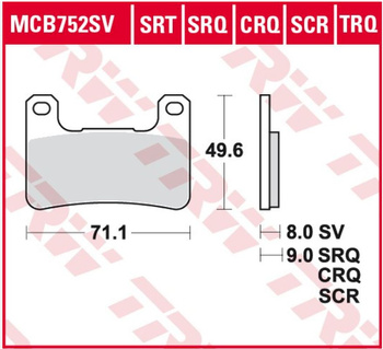 TRW ZF LUCAS KLOCKI HAMULCOWE KH379 SPIEK METALICZNY SINTER RACING (WYCZYNOWE NA TOR) (ZASTĘPUJE MCB752SRQ)