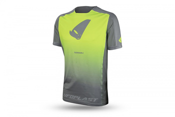 UFO KOSZULKA ROWEROWA MTB / E-BIKE TERRAIN SV1 JERSEY MADE IN ITALY (KRÓTKI RĘKAW) KOLOR SZARY/ZÓŁTY FLUO ROZMIAR M - KOLEKCJA 2024