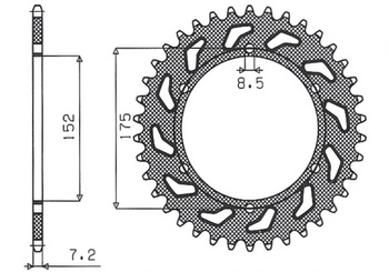 SUNSTAR ZĘBATKA TYLNA 844 57 YAMAHA DT 125R/RE 99-06 (JTR839.57) (ŁAŃC. 428) (84457JT)