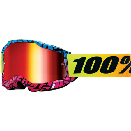 100 PROCENT GOGLE MODEL ACCURI 2 KB43 - KEN BLOCK EDITION DSPRAY - MIRROR RED LENS - KOLOR NIEBIESKI/RÓŻOWY/ŻÓŁTY SZYBKA CZERWONE LUSTRO
