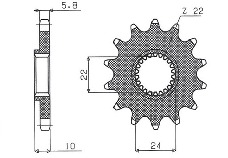 SUNSTAR ZĘBATKA PRZEDNIA 402 16 BMW F 650 '94-'13, APRILIA PEGASO 650 '98-'04 (JTF402.16) (ŁAŃC. 520) (40216JT)