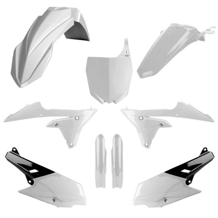 POLISPORT KOMPLET PLASTIKÓW (FULL KIT) YAMAHA YZ 250F '14-'18; YZ 450F '14-'17 W ZESTAWIE TABLICA PRZEDNIA (8678400001) I OSŁONY AMORTYZARORÓW (8352000001) KOLOR BIAŁY