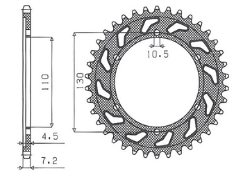 SUNSTAR ZĘBATKA TYLNA 4385 46 YAMAHA R6 '06-'20, MT09 '14-'19, SUZUKI GSXR 750 '11-'19, GSXR 1000 '17-'19, XSR 900 '16-'19 (+1) (JTR1876.46) (438545JT