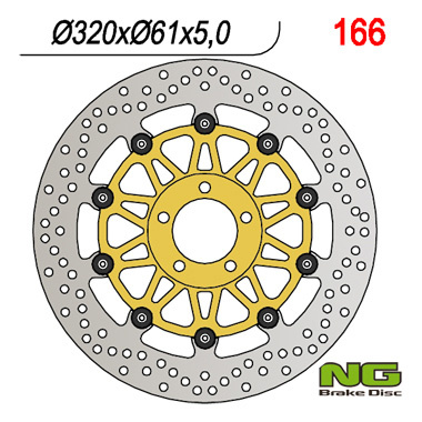 NG TARCZA HAMULCOWA PRZÓD KAWASAKI VN 1500 MEAN STREAK - '02-'04, VN 1600 MEAN STREAK - '04-'08, ZX-12R/ZX-7R '00-04, ZZR1000 '93-01 (320X61X5MM) (5X10,5MM) WAVE PŁYWAJĄCA