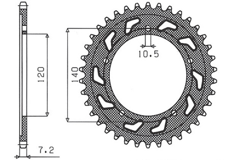 SUNSTAR ZĘBATKA TYLNA 4398 43 SUZUKI GSXR 750 '04-'05 (JTR1792.43) (ŁAŃC. 525) (439843JT)