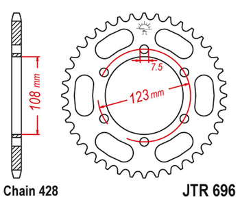 JT ZĘBATKA TYLNA 707 49 CAGIVA 50 PRIMA SUPER SPORTS 92-95 (70749JT) (ŁAŃC. 520)
