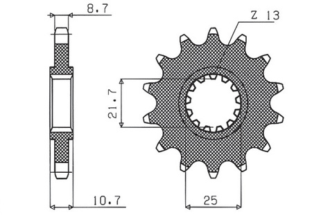 SUNSTAR ZĘBATKA PRZEDNIA 580 16 YAMAHA FZ 6/R6/FZ750 (JTF580.16) (ŁAŃC. 530) (58016JT)