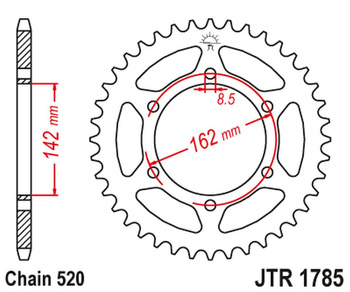 JT ZĘBATKA TYLNA SUZUKI PE 175 '80-84' (ŁAŃC.520)