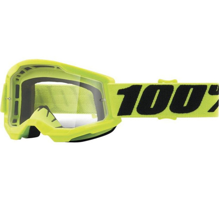 100 PROCENT GOGLE MODEL STRATA 2 YOUTH JUNIOR YELLOW - CLEAR LENS - KOLOR ŻÓŁTY SZYBKA PRZEŹROCZYSTA STARY KOD: 50521-101-04
